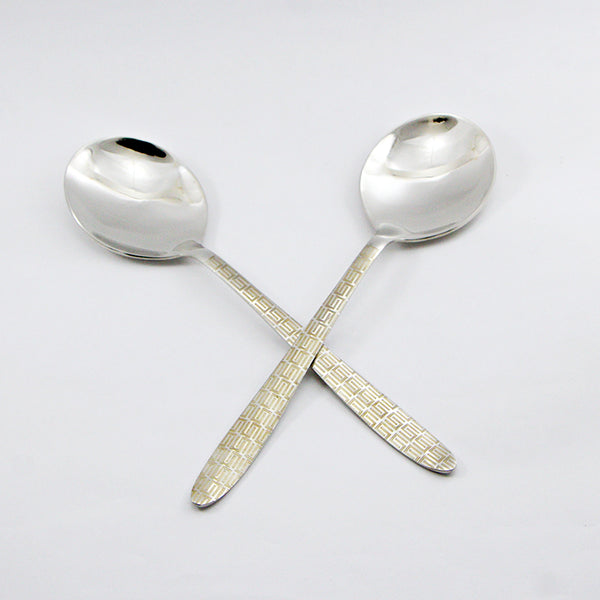 Pair of 2 Stainless Steel Curry Spoons Set - D01