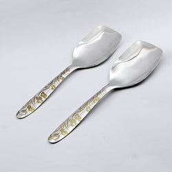 Pair of 2 Stainless Steel Rice Spoons Set - D02