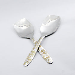 Pair of 2 Stainless Steel Rice Spoons Set - D02