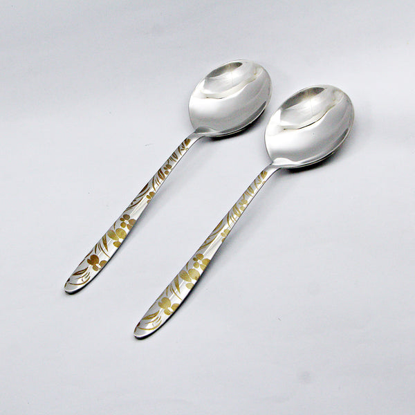 Pair of 2 Stainless Steel Curry Spoons Set - D02