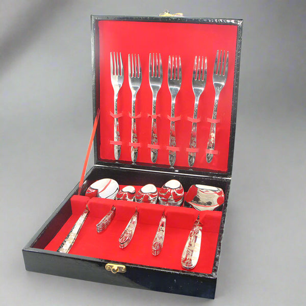 30 Pieces Stainless Steel Cutlery Brief Case Gift Box Set - D01