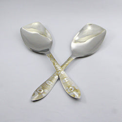 Pair of 2 Stainless Steel Rice Spoons Set - D04