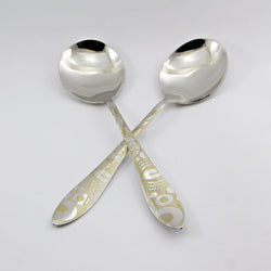 Pair of 2 Stainless Steel Curry Spoons Set - D04