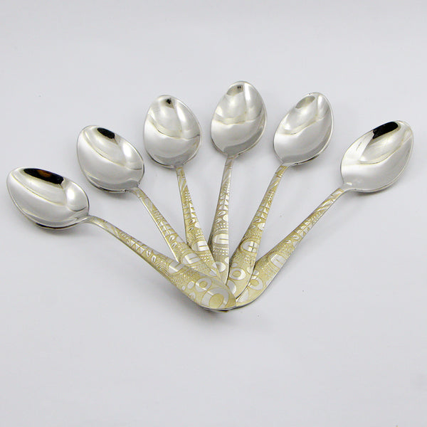 6 Pieces Stainless Steel Baby Spoons Set - D04