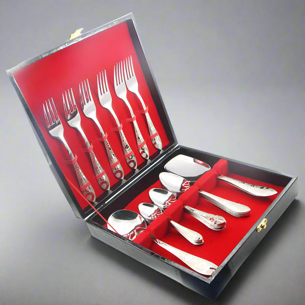 30 Pieces Stainless Steel Cutlery Brief Case Gift Box Set - D04