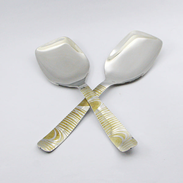 Pair of 2 Stainless Steel Rice Spoons Set - D05