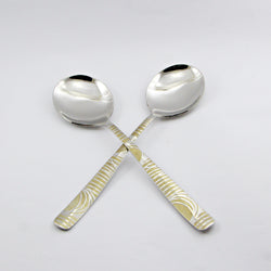 Pair of 2 Stainless Steel Curry Spoons Set - D05