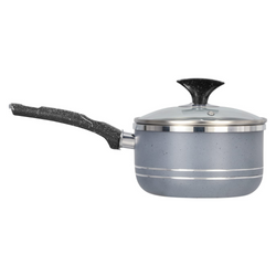 Non Stick Marble Coating Forged Sauce Pan - Gray