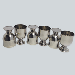 Pack of 6 Stainless Steel Wine Glasses Set (Premium Quality)