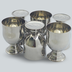 Pack of 6 Stainless Steel Wine Glasses Set (Premium Quality)