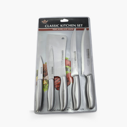 5 Pieces 100% Stainless Steel Classic Kitchen Knife Set