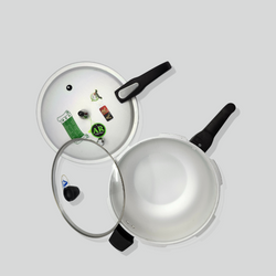 Heavy Gauged 2 in 1 Aluminum Karahi (Wok) Pressure Cooker with Free Glass Lid