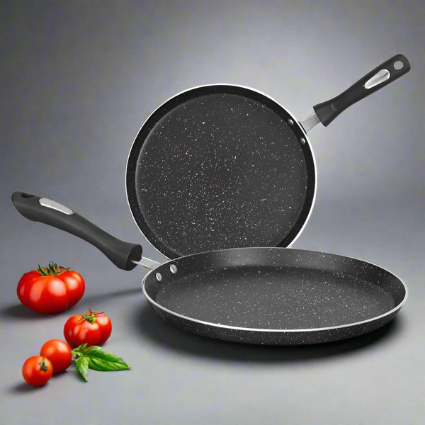 30cm Black Non Stick Marble Coated Hot Plate/Crepe Pan [Premium Quality]