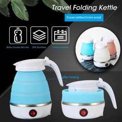 Foldable And Portable Teapot Water Heater Electric Kettle For Travel And Home Tea Pot Water Kettle Silica Gel Fast Water Boiling 600 Ml