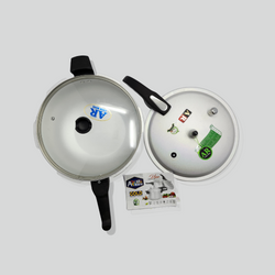 Heavy Gauged 2 in 1 Aluminum Karahi (Wok) Pressure Cooker with Free Glass Lid