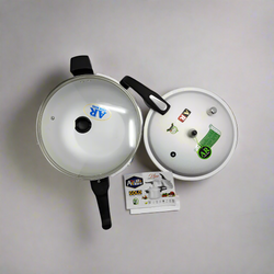 Heavy Gauged 2 in 1 Aluminum Karahi (Wok) Pressure Cooker with Free Glass Lid