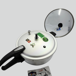 Heavy Gauged 2 in 1 Aluminum Karahi (Wok) Pressure Cooker with Free Glass Lid