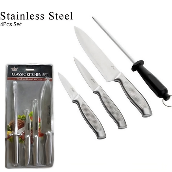 4 Pieces 100% Stainless Steel Classic Kitchen Knife Set